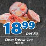 Clean Frozen Cow Heels-Per kg