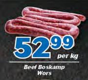 Beef Boskamp Wors-Per Kg