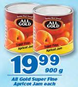 All Gold Super Fine Apricot Jam-900g Each
