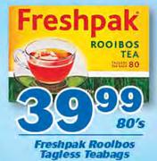 Freshpak Rooibos Tagless Teabags-80's Pack