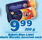 Bakers Blue Label Marie Biscuits Assorted-200g Each