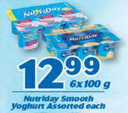 Nutriday Smooth Yoghurt Assorted-6x100g Each