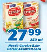 Nestle Cerelac Baby Cereal Assorted-250ml Each