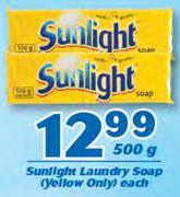 Sunlight Laundry Soap (Yellow Only)-500g Each