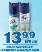 Glade Secrects Air Freshener Assorted-180ml Each