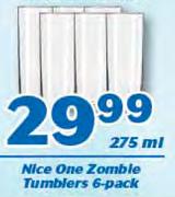 Nice One 275ml Zombie Tumblers-6's Pack