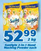 Sunlight 2 In 1 Hand Washing Powder-2kg Each