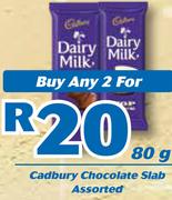 Cadbury Chocolate Slab Assorted-2 x 80g