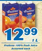 Fruitree 100% Fruit Juice Assorted-1Ltr Each