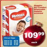 Huggies Dry Comfort Nappies Assorted-Each