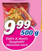 Fatti's & Moni's Spaghetti/Macaroni-500g Each
