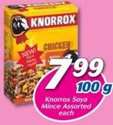 Knorrox Soya Mince Assorted-100g Each