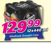 Windhoek Draught Cans-12 x 440ml