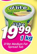 D'Lite Medium Fat Spread Tub-1kg