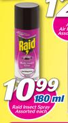 Raid Insect Spray Assorted 180ml-Each