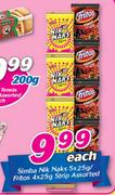 Simba Nik Naks-5 x 25gm/Fritos Strip Assorted-4 x 25gm Each