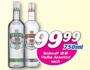 Smirnoff 1818 Vodka Assorted-750ml Each