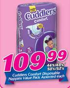 Cuddlers Comfort Disposable Nappies Value Pack Assorted-44's/48's/50's/52's Each