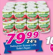 Twinsave Econo 1-Ply Toilet Paper-24's