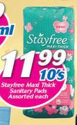 Stayfree Maxi Thick Sanitary Pads Assorted-10's Pack
