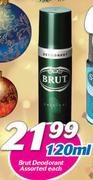 Brut Deodorant Assorted-120ml