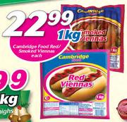 Cambridge Food Red/Smoked Viennas-1Kg Each