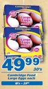Cambridge Food Large Eggs-30's Each