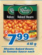 Rhodes Baked Beans In Tomato Sauce-410g Each