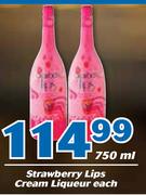 Strawberry Lips Cream Liqueur-750ml Each