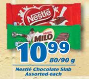 Nestle Chocolate Slab-80/90g Each