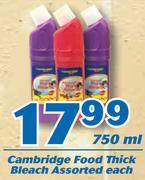 Cambridge Food Thick Bleach-750ml Each