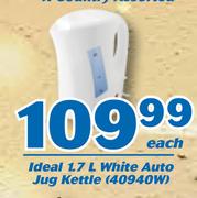 Ideal 1.7Ltr White Auto Jug Kettle 40940W-Each