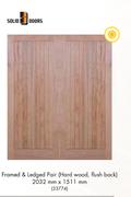 Solid Doors Framed & Ledged Pair(Hard Wood, Flush Back) 2031mm x 1511mm