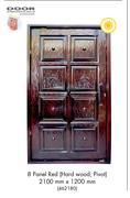 Door 8 Panel Red (Hard Wood; Pivot) 2100mm x 1200mm