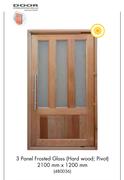 Door 3 Panel Frostwd Glass (Hard Wood; Pivot)