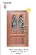 Door Oval With Sanblast (Pivot) 2100mm x 1200mm
