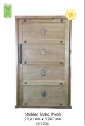 The Green Door Studded Shield Pivot 2120mm x 1290mm