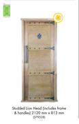 The Green Door Studded Lion Head Pivot 2120mm x 813mm