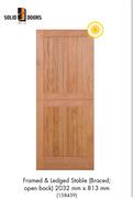 Solid Doors Framed & Ledged Stable Braced Open Back 2032mm x 813mm