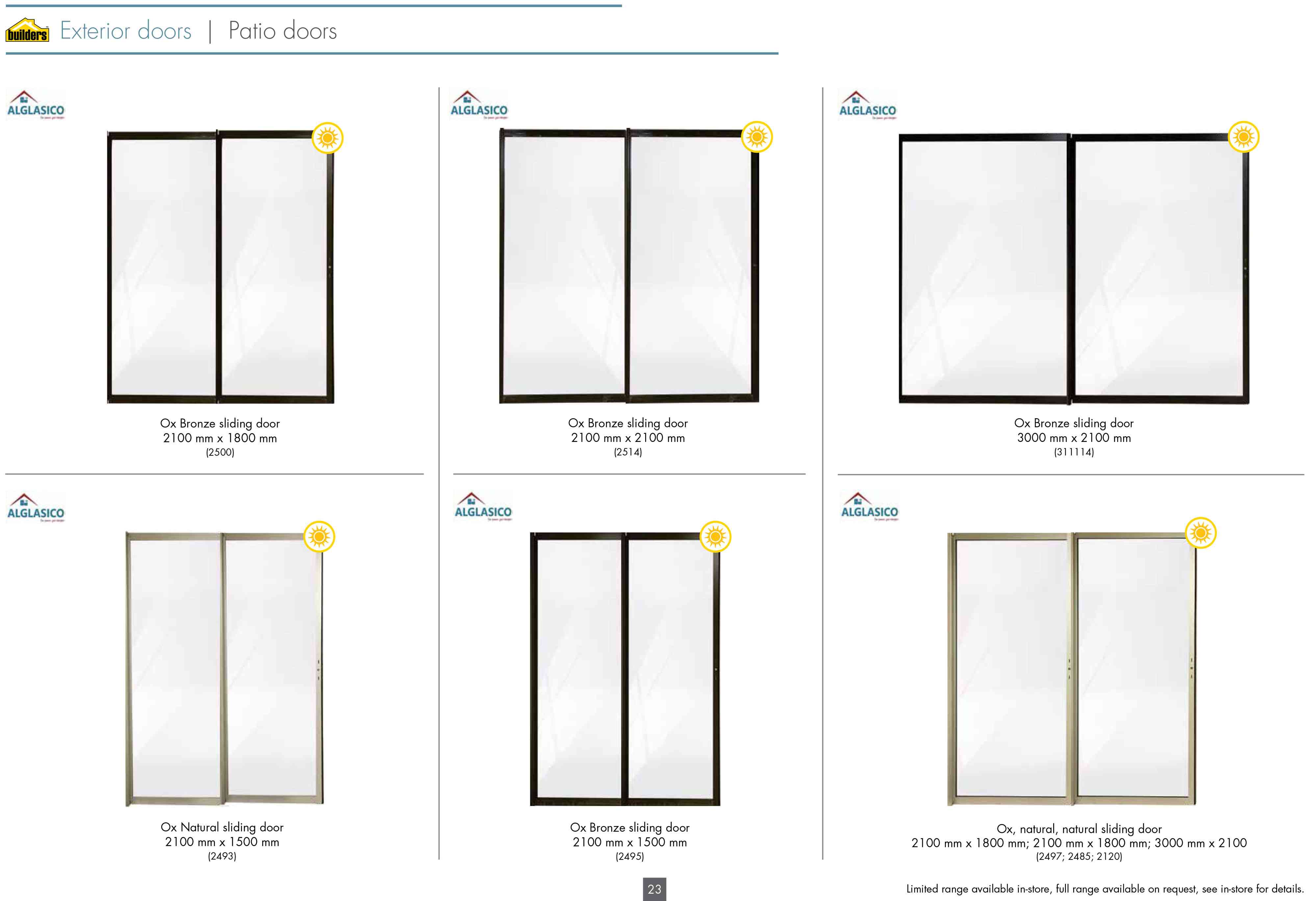 Special Alglasico Ox, Natural, Natural Sliding Door 2100mm x 1800mm