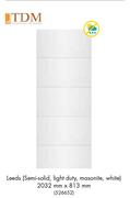 TDM Leeds Semi Solid Light Duty, Masonite, White 2032mm x 813mm