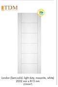 TDM London Semi Solid, Light Duty, Masonite, White 2032mm x 813mm