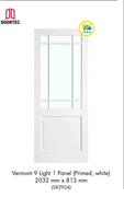 Doortec Vermont 9 Light 1 Panel Primed, White 2032mm x 813mm