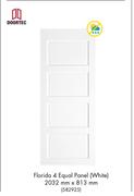 Doortec Florida 4 Equal Panel White 2032mm x 813mm