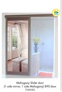 Mahogany Slider Door 1 Side Mirror, 1 Side Mahogany 890 Door