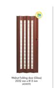 Walnut Folding Door Glass 2032mm x 813mm
