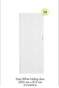 Grey White Folding Door 2032mm x 813mm