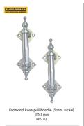 Euro Brass Diamond Rose Pull Handle Satin, Nickel 150mm