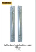 Euro Brass Pull Handle On Back Plate Satin, Nickel 400mm