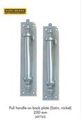 Euro Brass Pull Handle On Back Plate Satin, Nickel 200mm